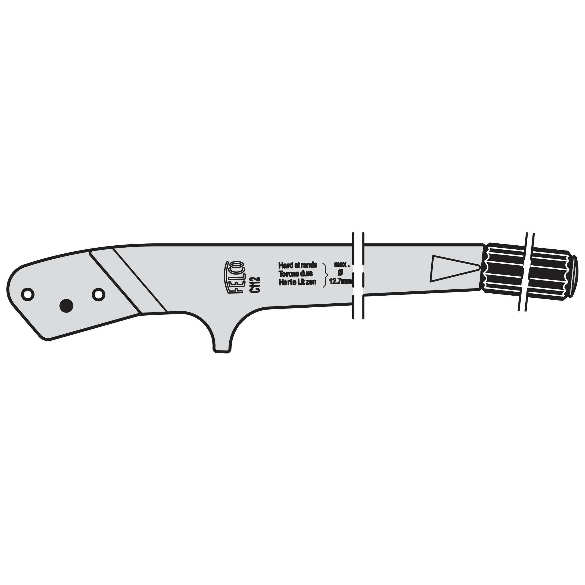 C112/2 Handle with grip and pin - Product - Main View