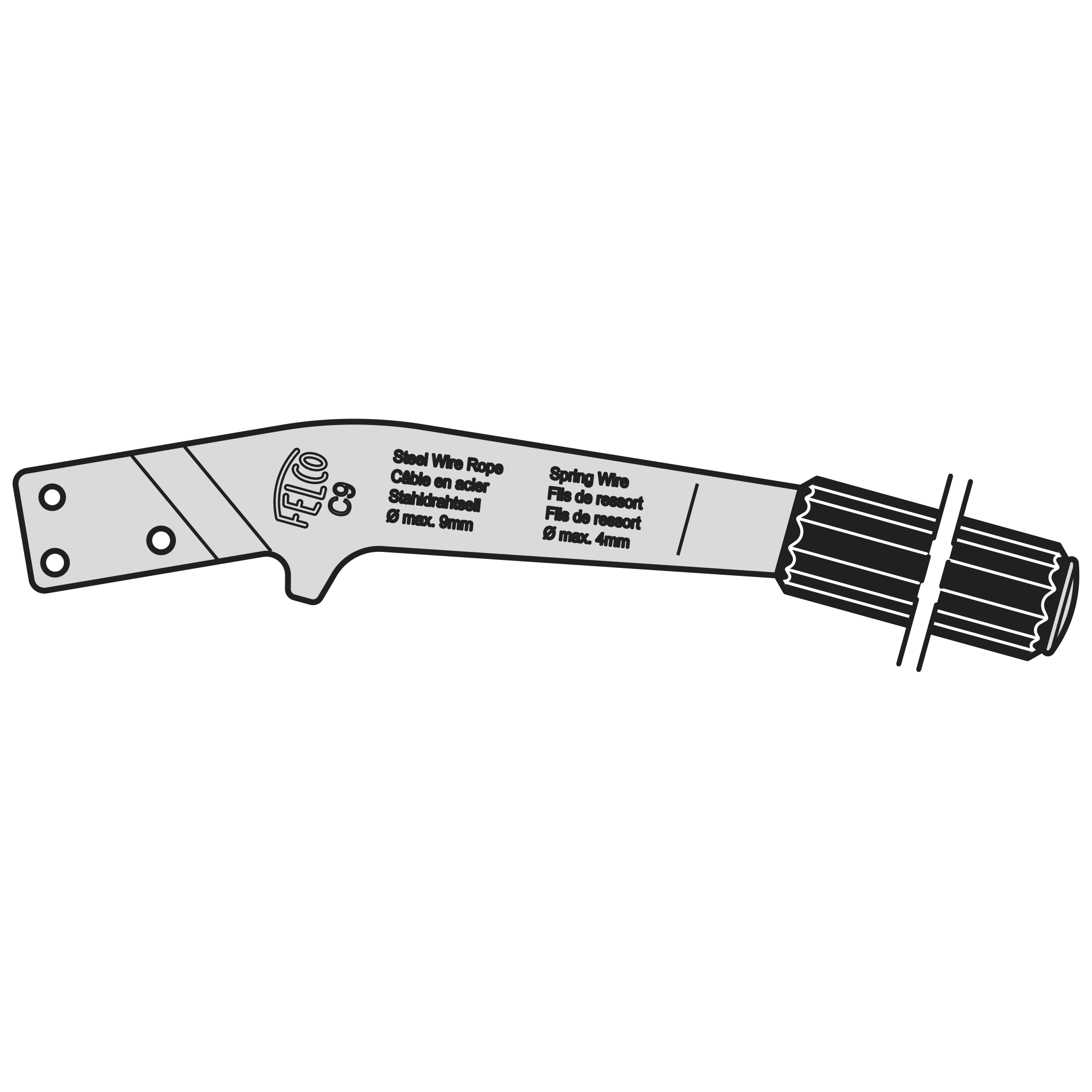 C9/2 Handle with grip and pin - Product - Main View