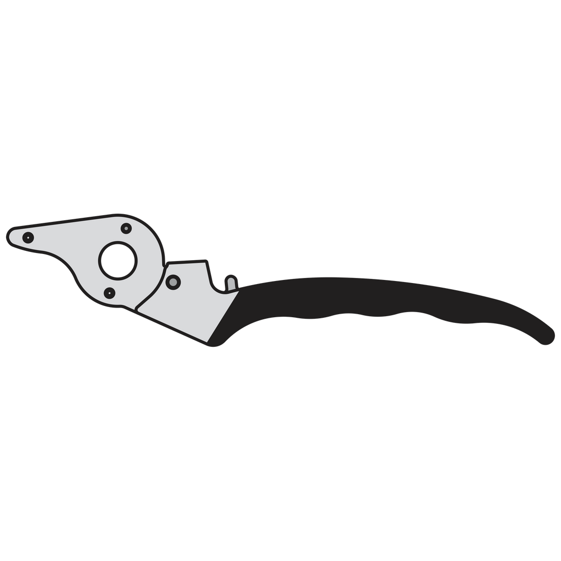 100/1 Complete handle assembly without blade - Product - Main View