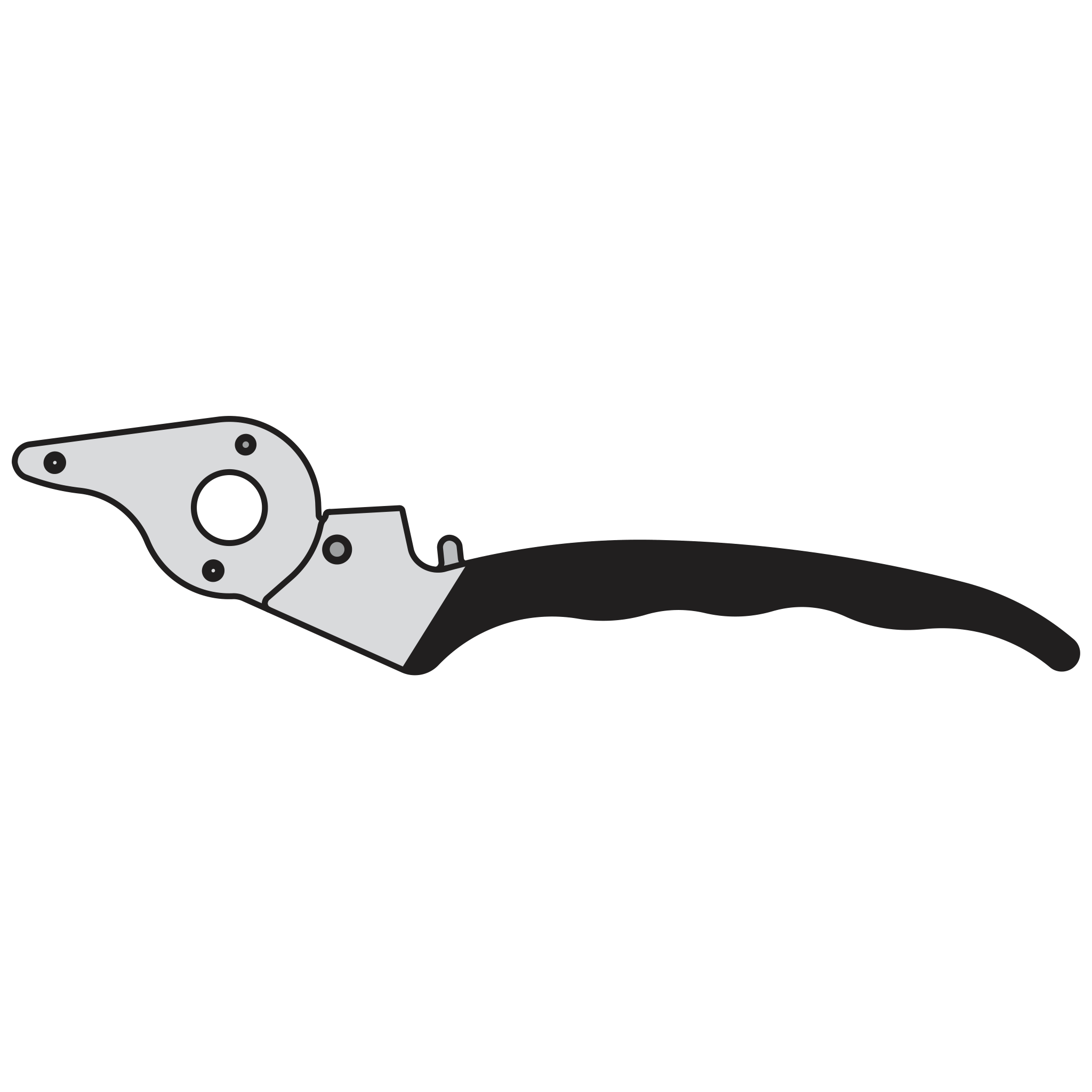 100/1 Complete handle assembly without blade - Product - Main View