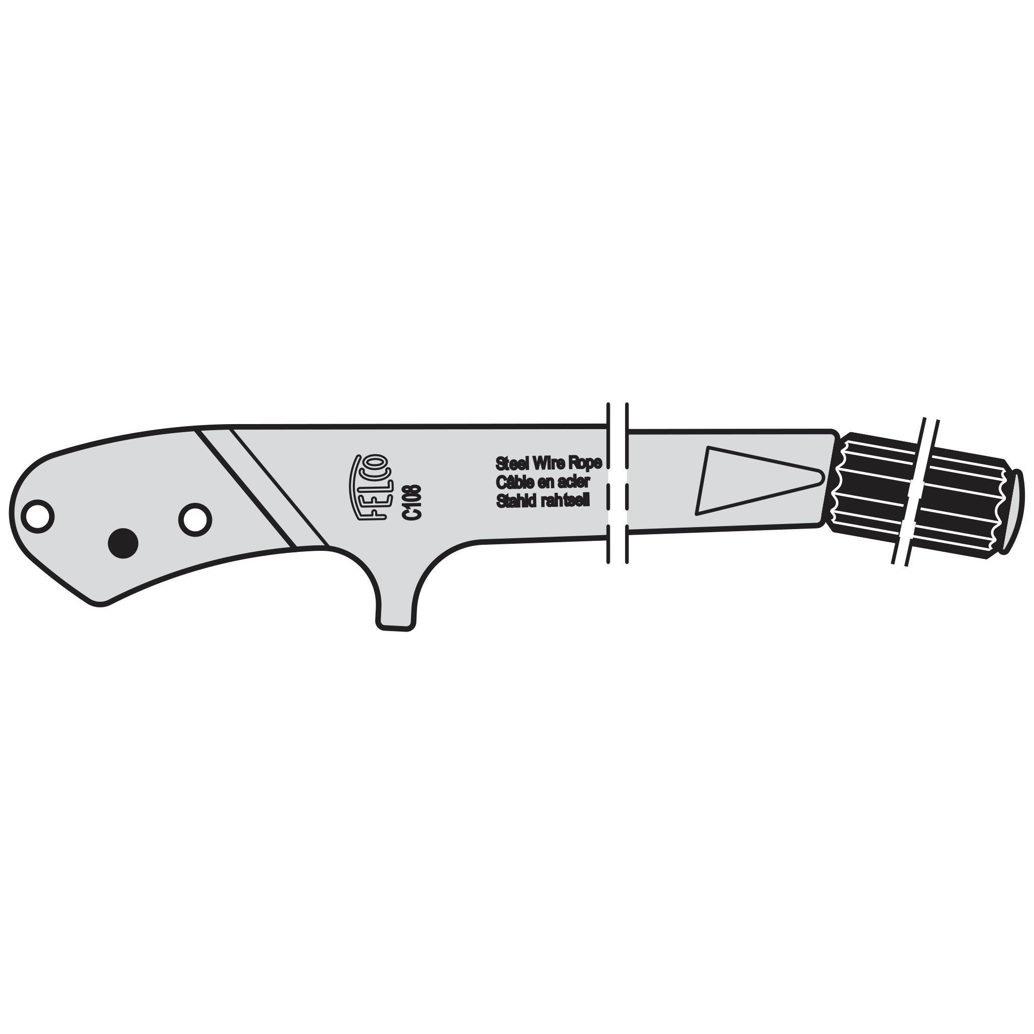C108/2 Handle with grip and pin - Product - Main View
