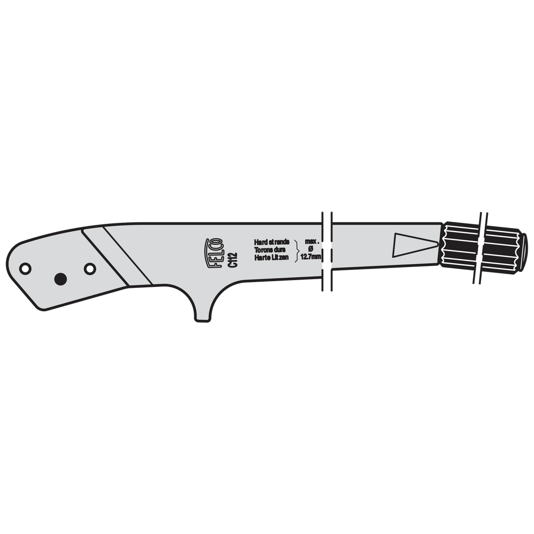 C112/2 Handle with grip and pin - Product - Main View